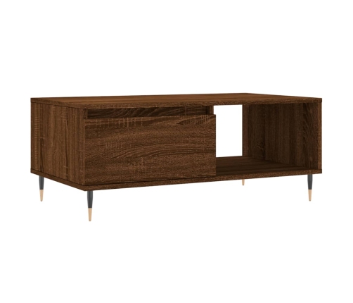 vidaXL Mesa de centro madera contrachapada marrón roble 90x50x36,5 cm