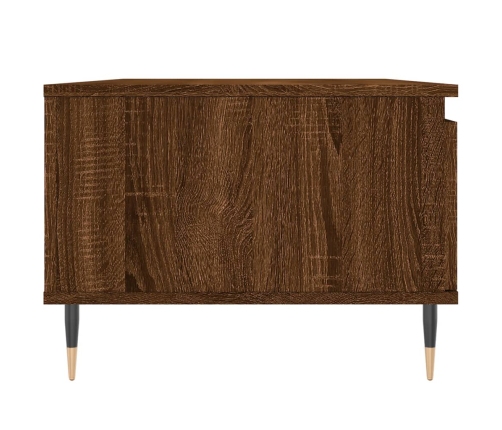 vidaXL Mesa de centro madera contrachapada marrón roble 90x50x36,5 cm