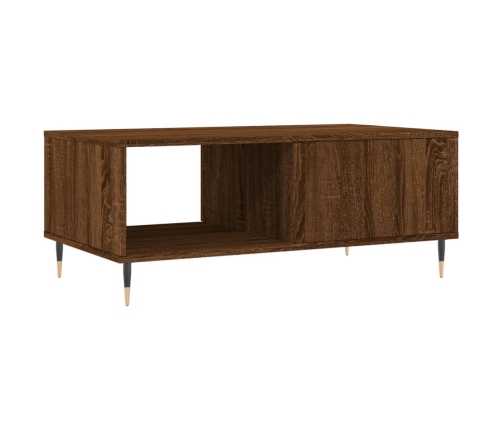 vidaXL Mesa de centro madera contrachapada marrón roble 90x50x36,5 cm