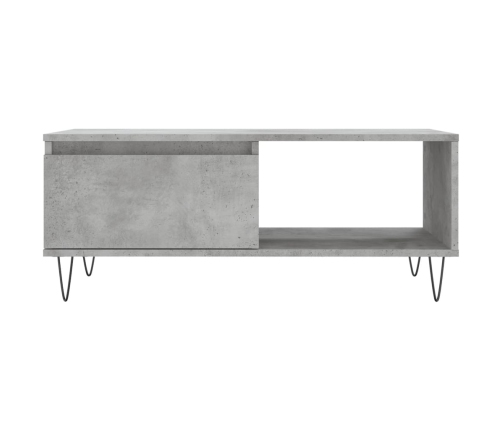 Mesa de centro madera contrachapada gris hormigón 90x50x36,5 cm