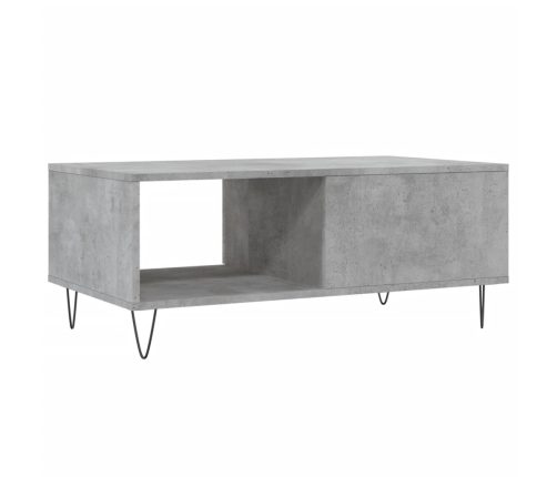 Mesa de centro madera contrachapada gris hormigón 90x50x36,5 cm