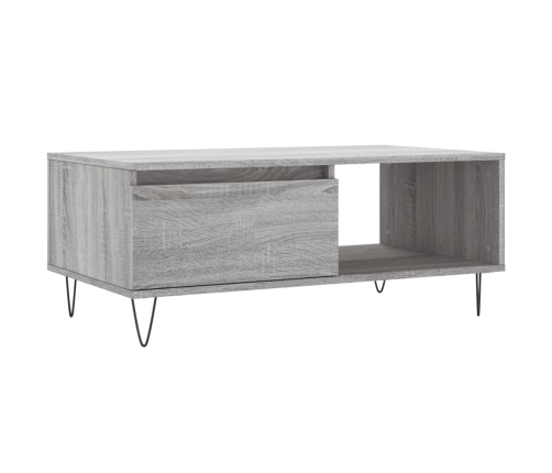 Mesa de centro madera contrachapada gris Sonoma 90x50x36,5 cm