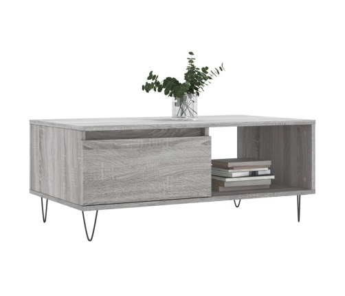 Mesa de centro madera contrachapada gris Sonoma 90x50x36,5 cm