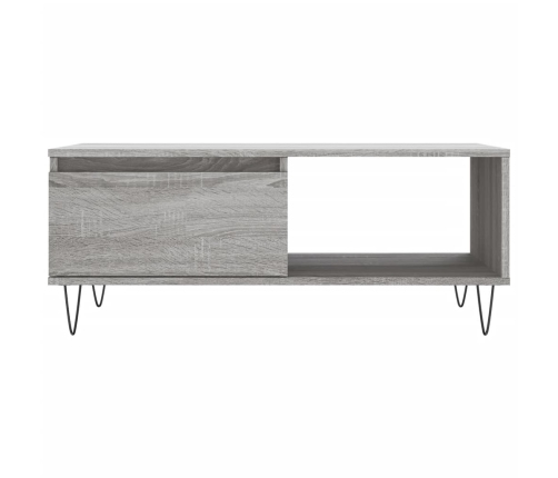 Mesa de centro madera contrachapada gris Sonoma 90x50x36,5 cm