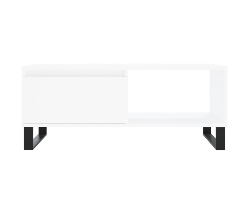 Mesa de centro madera contrachapada blanco 90x50x36,5 cm