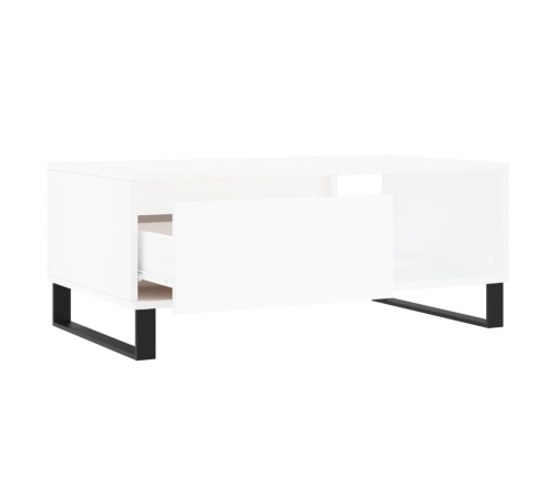 Mesa de centro madera contrachapada blanco 90x50x36,5 cm