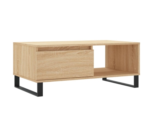 Mesa de centro madera contrachapada roble Sonoma 90x50x36,5 cm