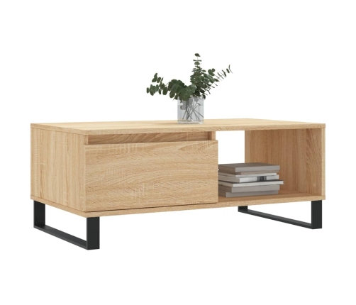 Mesa de centro madera contrachapada roble Sonoma 90x50x36,5 cm