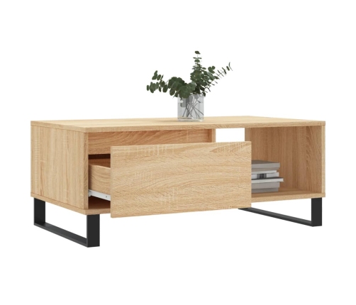 Mesa de centro madera contrachapada roble Sonoma 90x50x36,5 cm