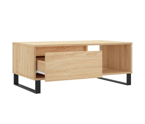 Mesa de centro madera contrachapada roble Sonoma 90x50x36,5 cm