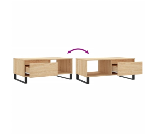 Mesa de centro madera contrachapada roble Sonoma 90x50x36,5 cm