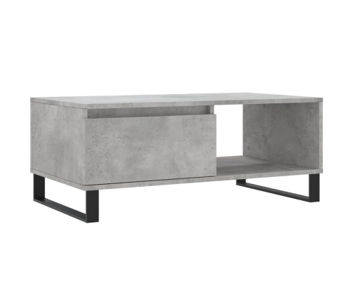 Mesa de centro madera contrachapada gris hormigón 90x50x36,5 cm