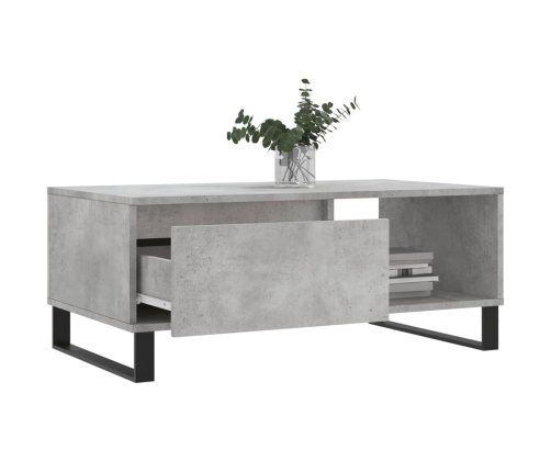 Mesa de centro madera contrachapada gris hormigón 90x50x36,5 cm