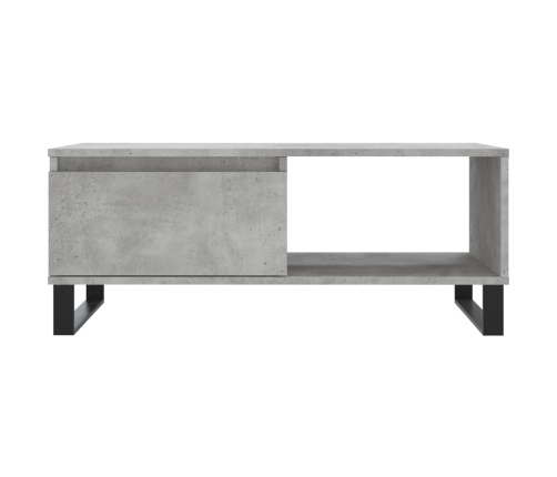 Mesa de centro madera contrachapada gris hormigón 90x50x36,5 cm