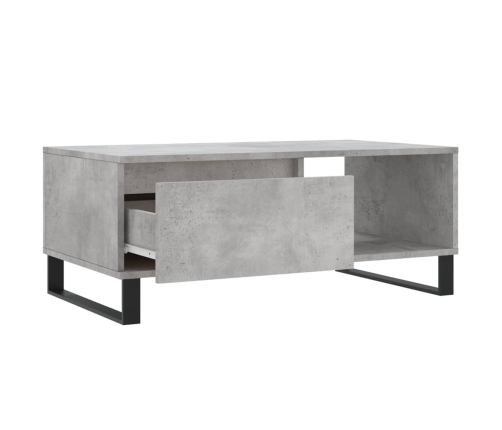 Mesa de centro madera contrachapada gris hormigón 90x50x36,5 cm