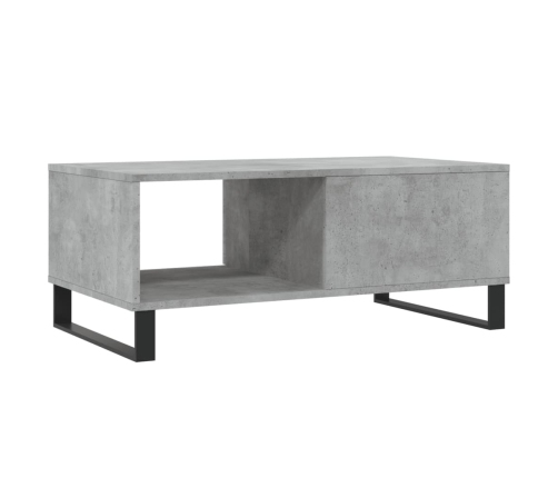 Mesa de centro madera contrachapada gris hormigón 90x50x36,5 cm