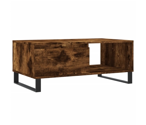 Mesa de centro madera contrachapada roble ahumado 90x50x36,5 cm