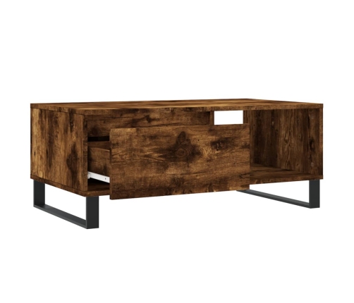 Mesa de centro madera contrachapada roble ahumado 90x50x36,5 cm