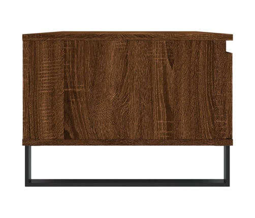 Mesa de centro madera contrachapada marrón roble 90x50x36,5 cm