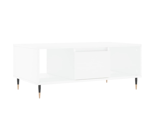 Mesa de centro madera contrachapada blanco 90x50x36,5 cm