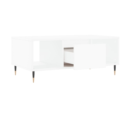 Mesa de centro madera contrachapada blanco 90x50x36,5 cm