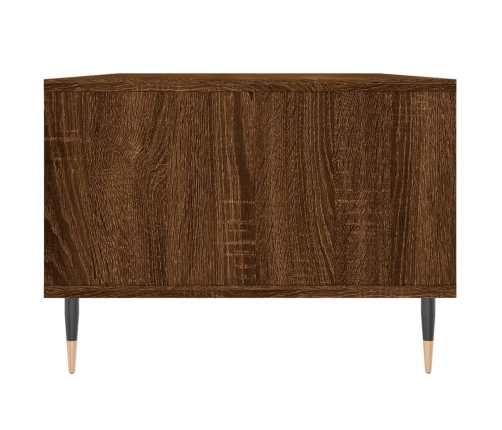 Mesa de centro madera contrachapada marrón roble 90x50x36,5 cm