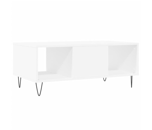 Mesa de centro madera contrachapada blanco 90x50x36,5 cm