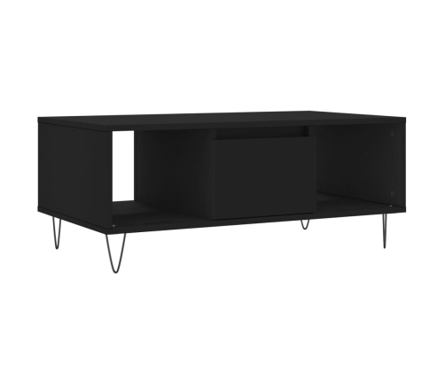 Mesa de centro madera contrachapada negro 90x50x36,5 cm