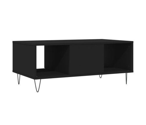 Mesa de centro madera contrachapada negro 90x50x36,5 cm