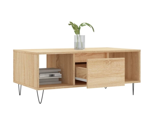 Mesa de centro madera contrachapada roble Sonoma 90x50x36,5 cm