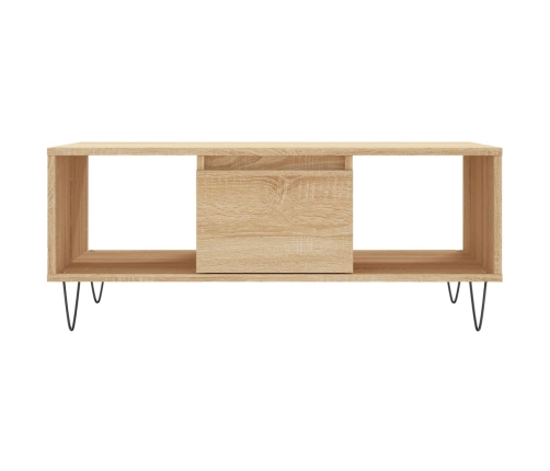 Mesa de centro madera contrachapada roble Sonoma 90x50x36,5 cm