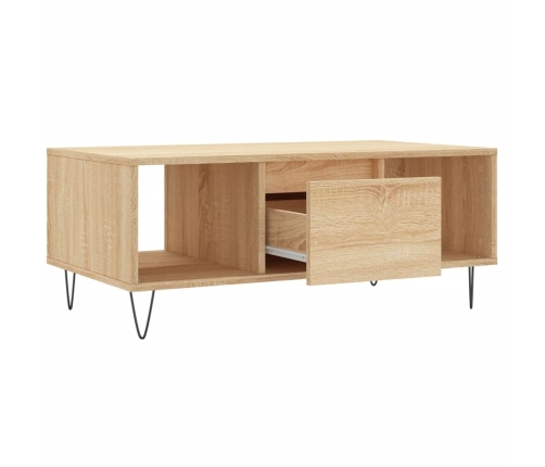 Mesa de centro madera contrachapada roble Sonoma 90x50x36,5 cm