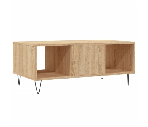 Mesa de centro madera contrachapada roble Sonoma 90x50x36,5 cm