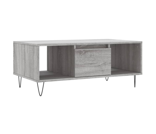 Mesa de centro madera contrachapada gris Sonoma 90x50x36,5 cm