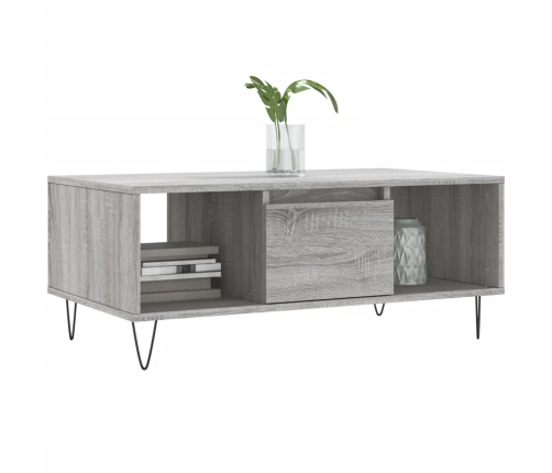 Mesa de centro madera contrachapada gris Sonoma 90x50x36,5 cm