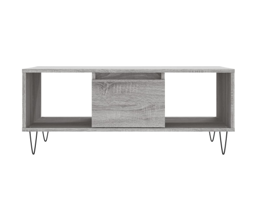 Mesa de centro madera contrachapada gris Sonoma 90x50x36,5 cm