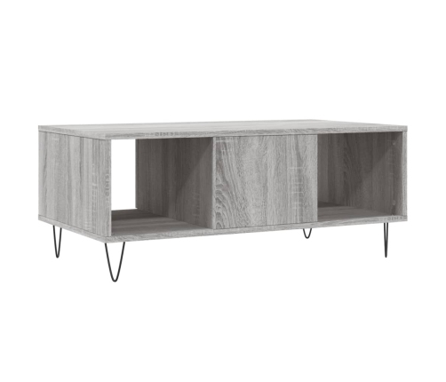 Mesa de centro madera contrachapada gris Sonoma 90x50x36,5 cm