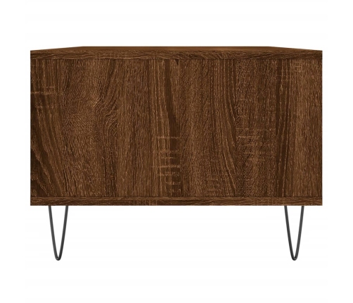 Mesa de centro madera contrachapada marrón roble 90x50x36,5 cm