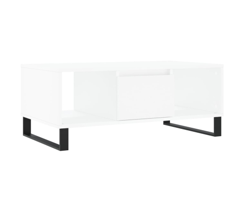 Mesa de centro madera contrachapada blanco 90x50x36,5 cm