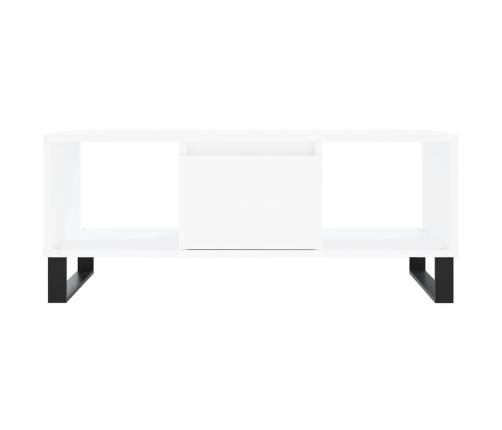 Mesa de centro madera contrachapada blanco 90x50x36,5 cm