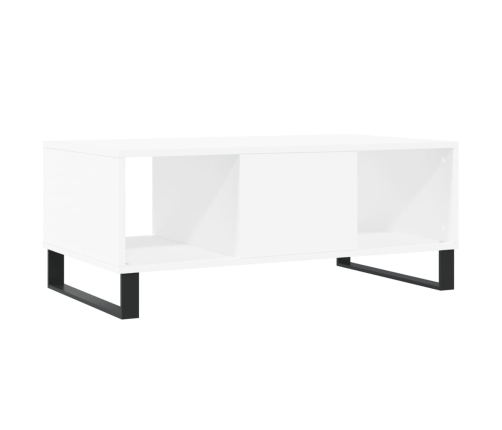 Mesa de centro madera contrachapada blanco 90x50x36,5 cm