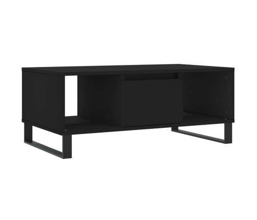 Mesa de centro madera contrachapada negro 90x50x36,5 cm