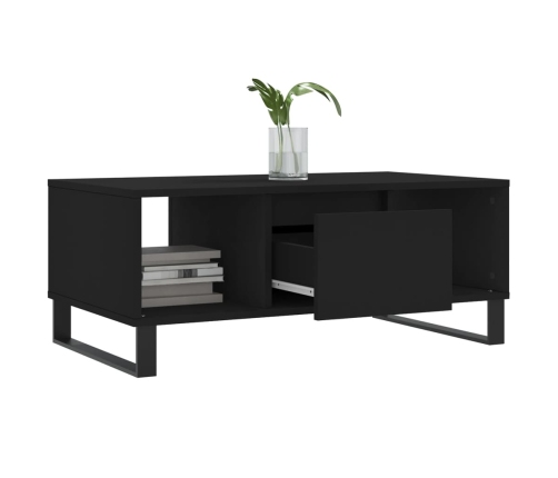 Mesa de centro madera contrachapada negro 90x50x36,5 cm