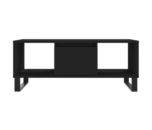 Mesa de centro madera contrachapada negro 90x50x36,5 cm