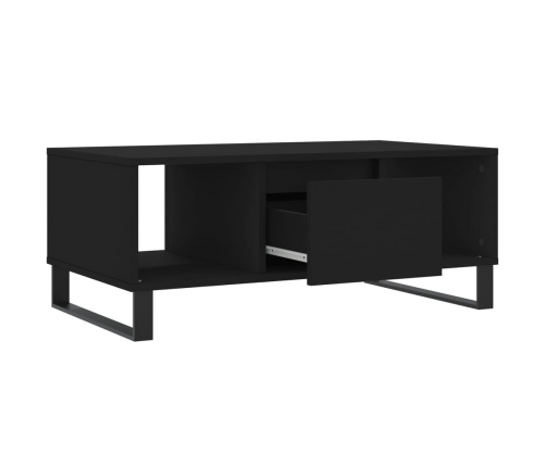 Mesa de centro madera contrachapada negro 90x50x36,5 cm