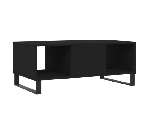 Mesa de centro madera contrachapada negro 90x50x36,5 cm