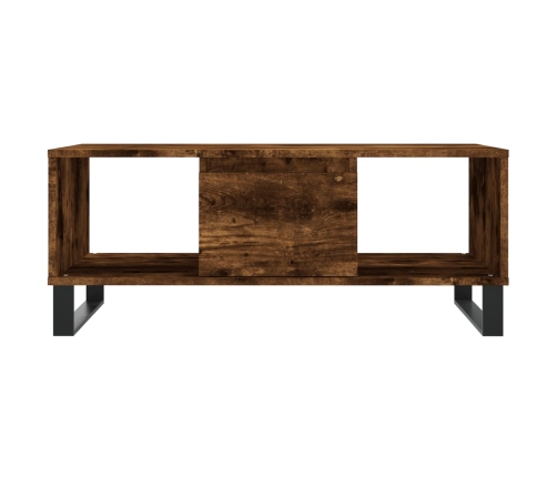 Mesa de centro madera contrachapada roble ahumado 90x50x36,5 cm