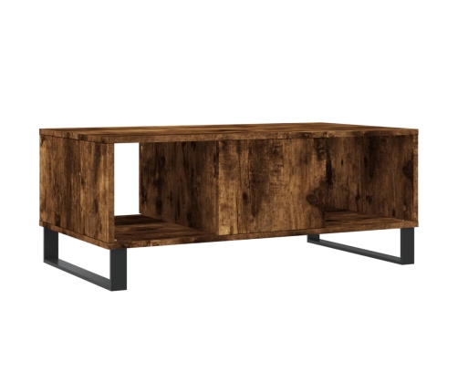 Mesa de centro madera contrachapada roble ahumado 90x50x36,5 cm