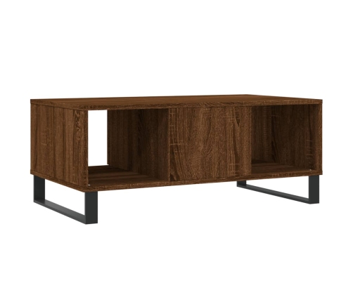 Mesa de centro madera contrachapada marrón roble 90x50x36,5 cm