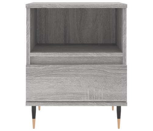 Mesita de noche 2 uds madera ingeniería gris Sonoma 40x35x50 cm